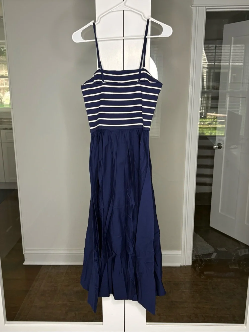 NWT J. Crew Mixed-media Midi Dress Navy Blue